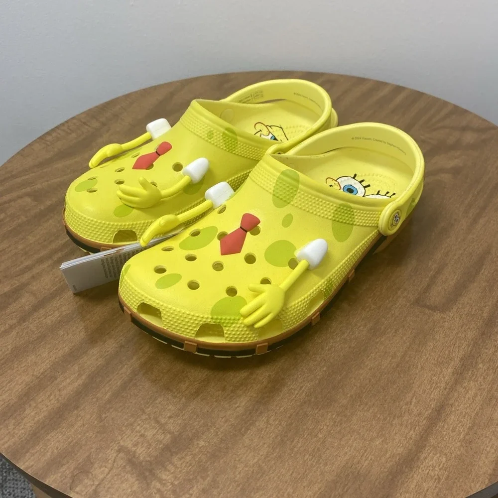 Spongebob Squarepants x Crocs Slides Slip On Casual Yellow‎ Mens8/Womens 10